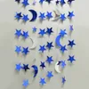 Guirlande d'étoiles et de lune dorées de 4M, banderoles suspendues, décorations pour enfants, anniversaire, réception-cadeau pour bébé, toile de fond murale, Ramadan EID, nouvelle collection