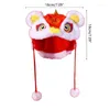 Costumi per gatti Festivo Pet Lion Hat Tracolla regolabile Berretto per cani Cucciolo Costume cinese Copricapo invernale caldo per gattino Po