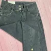 Jeans vintage a vita alta con doppio lato diviso con bottoni a cuore pantaloni in denim pantaloni coreani a zampa di denim elasticizzato pantaloni streetwear da donna