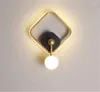 Duvar lambası Modern kapalı aydınlatma led nordic tasarım açık altın metal akrilik abajur 110V 220v sconce armatürü ev için