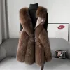 Fur Fut Fur Vest Płaszcz 2023 Zimowe kobiety Faux futra kamizelka moda szczupła kurtka futra szykowna bez rękawów fur