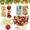 Рождественские украшения 32 шт. шаровые украшения небьющиеся прозрачные пластиковые декоративные шары барабаны колокольчики набор для рождественской елки праздничный декор кулон