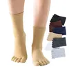 Chaussettes de sport pour femmes, 1 paire, sueur de course, couleur unie, orteils séparés, unisexe, hommes et cinq doigts, coton respirant