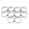 10 Pack 5 Cm Rvs Taart Ring Hittebestendige Geperforeerde Taart Mousse Ring Ronde Ring Bakken Donut Gereedschappen 240227