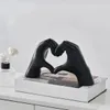 1pc Gesture Decoration Heart Finger Statue Modern Art Sculpture Personalized Home Decor 240219