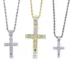 Chaînes Mode Femelle Croix Pendentifs Goutte Or Argent Couleur Cristal Pendentif Collier Bijoux Pour Hommes Femmes Whole281R