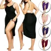 Cover-up Womens Swim Wear Bikini Cover Up Sheer Cotton Sexy Beach Mini Wrap Skirt Sarong Pareo Shorts Summer Beachwear Swimsuit Towel