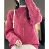 Cardigans Cashmere Sweter Kobiet Sweter Kniting W 100% czysty wełna merynosowa 2023 Zimowa moda pół szyi Top Jumn Warm Warm Pullover