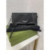 Borsa Designer Rock Voltaire Swing Your Wings Borsa tote da donna Zadig Borsa a tracolla in vera pelle con catena ad ala Portafoglio nero di lusso trapuntato Pochette a tracolla