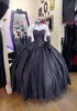 Czarna gotycka suknia ślubna koronkowa aplikacja Długość podłogi Vintage Bridal Ball suknia Ball Corset Vestido de novia Sweetheart Sukienki księżniczka panna młoda 2024