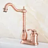 Bathroom Sink Faucets Antique Red Copper Faucet Single Handle Basin Mixer Tap Bath Brass Vessel Water Nsf835