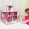 Toys Girls House For Building Dolls Playset With Furniture Accessories Princess Child 240223