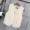 Bont Xpqbb Koreaanse stijl namaakkonijnenbont vest damesmode mouwloos kort imitatie nertsen jas vest vrouw elegante wilde pluche jas