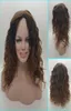 인간의 머리카락 곱슬 금발 가발 어두운 뿌리 검은 흰색 여성을위한 옴프 가발 고열 섬유 pelucas sincicas rubias perruque per7150064
