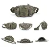 Utomhus midjepåse Mens Tactical Waterproof Camouflage Hunting Vandring Climbing Nylon Mobiltelefon Kvinnor Belt Pack Combat Påsar 240223