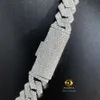 VENDA HOT VENDIDA jóias finas 10mm Largura 925 VVS de prata Moissanite Icepado de colar inicial Cadeia de ligação cubana