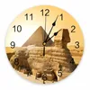 Relojes de pared Egipto Pirámide Desierto Esfinge Cenador Silencioso Hogar Café Oficina Decoración para Cocina Arte Grande