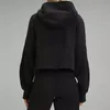 LL Yoga Sweatshirts SCA Surdimensionné Sweat à capuche zippé Vestes de survêtement Doux et confortable Manteaux à capuche courts Printemps/Automne/Hiver Pull épais Femme Fitness Jogger SweatTops