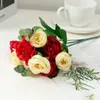 Decoratieve bloemen 30 cm kunstbloem 10 hoofd roos Hoge kwaliteit zijde pioen nep bruiloft feest woonkamer interieur boeket