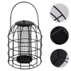 Other Bird Supplies 1PC Iron Cage Feeder Black Hanging Birds With Mesh Grid Tube Pet Food For Home Store (Black)