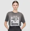 Designer annie bing AB Donna Pullover T-shirt da donna Vintage stampato lavato Scrub Dye Spray T-shirt ab Versatile maglietta a maniche corte