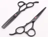 55quot 16cm Japan 440C vänsterhand saxanpassad logotyp svart professionell mänsklig hår sax barberkvot frisör Sal9898184