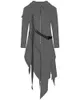Shujin homens estilo gótico hip hop trench coat com capuz manto masculino design irregular longo cardigan rua punk jaquetas vintage 240305