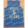 Neu 5 Lamar Odom Rhode Island College Retro Classic Basketball Jersey Herren genähte Trikots JEDER NAME, JEDE NUMMER