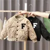 Giacche Cappotto in cotone da ragazzo Abbigliamento autunnale e invernale Giacca con clip per bambino Bello uniforme da baseball per bambini piccoli