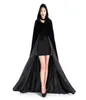 Capes à capuche en fourrure longue bon marché, Capes de mariage d'hiver, Robe Wicca chaude, Hallowmas, noël, accessoires d'événements noirs, 61168921255468