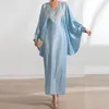 Ethnic Clothing Beaded Tassel Abaya For Women Eid Ramadan Jalabiya Batwing Sleeve Maxi Dress Dubai Turkey Kaftan Islamic Party Gown