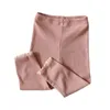 Pantalons pour bébés filles et garçons, Leggins en tricot côtelé doux, garniture en dentelle, collants chauds d'hiver, 4 couleurs