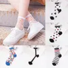 Chaussettes de Style coréen pour femmes, verre cristal soie, fines, irrégulières, transparentes, chaussettes d'été claires, couleur bonbon, mignonnes