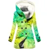 Blends Color Gradient 3D Printed Fleece Hooded Cloak Women Thick Warm Coat Women's Winter Warm Overcoat 02