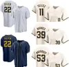 22 YELICH 33 WINKER Baseball JERSEYS Kingcaps local Cool Base Jersey dhgate Discount Design 39 BURNES 27 ADAMES 53 WOODRUFF 10 FRELICK porter du sport en gros populaire