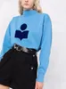 2024 Isabel Marants Frauen Designer mit Kapuze -Sweatshirt -Buchstaben Farbe Blockierung Vintage Druck Baumwolle Freizeit runden Halshöhle Pullover vielseitiger Modetrend 787