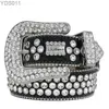 Belts Belts Designer Belts Men Women Shiny belt Blue white multicolour bling rhinestones as gift 240305