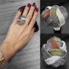 Bandringar Missvikki Gorgeous Noble Stackable Shiny Rings for Women Wedding Cubic Zircon Engagement Dubai Punk Bridal SMEEXKE L240305