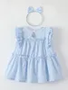 Kids Baby Girls Dress Summer Blue Clothes Toddlers Clothing BABY Childrens Girls Purple Pink Summer Dress G9st#