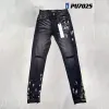 Lila Jeans Herren-Designer-Röhrenjeans, zerrissene Biker-Jeans, schmale, gerade Röhrenhose für Herren, Röhrenjeans