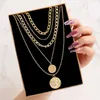 17KM Vintage Gold Multilayered Coin Chain Necklace For Women Men Punk Butterfly Chunky Chain Necklace Party Trendy Jewelry