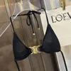 Bikinis set badkläder baddräkt cel designer bikinis lyx baddräkt metall räpa halter bikini kvinnor baddräkter kvinna baddräkter