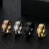 Fedi nuziali Moda Uomo 8 mm Colore oro rosa Acciaio inossidabile Modello a doppia scanalatura Promessa per accessori di gioielli