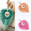 Shell Pendant Macrame Key Chains Women Handväskhängen Handvävd Söt hjärtform Nyckelring Böhmen Tillbehör DROP 251G