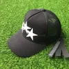 2022 Nieuwe Gierig Rand Hoeden 3 Ster Trucker Cap Zwart Canvas Ster Baseball Caps Trend Hoed Lente summer174O