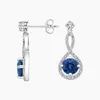 Orecchini a bottone S925 Gioielli in argento sterling Annalise con zaffiro e diamanti (1/3 Ct. Tw.)