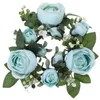 Decorative Flowers Wedding European Simulated Rose Candlestick Garland Valentine's Day Table Party Decoration (white) Flower Plastic