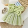 Mädchen Kleider 1 2 3 4 5 6 Jahre Baby Mädchen Kleid Sommer Chiffon Niedliche Große Schleife Kleine Prinzessin Weihnachten Geburtstag Party Geschenk Kinder Kleidung