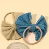 Hår tillbehör polka dot bågar baby pannband flickor elastiska band nylon hårband född mjuk spädbarn söt bandage handgjorda