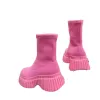 Autumn Winter Women Shoes 2023 Nya plattformskvinnor Stövlar Bekväma kil Damer Knäskor Beskable Casual Pink Long Boots